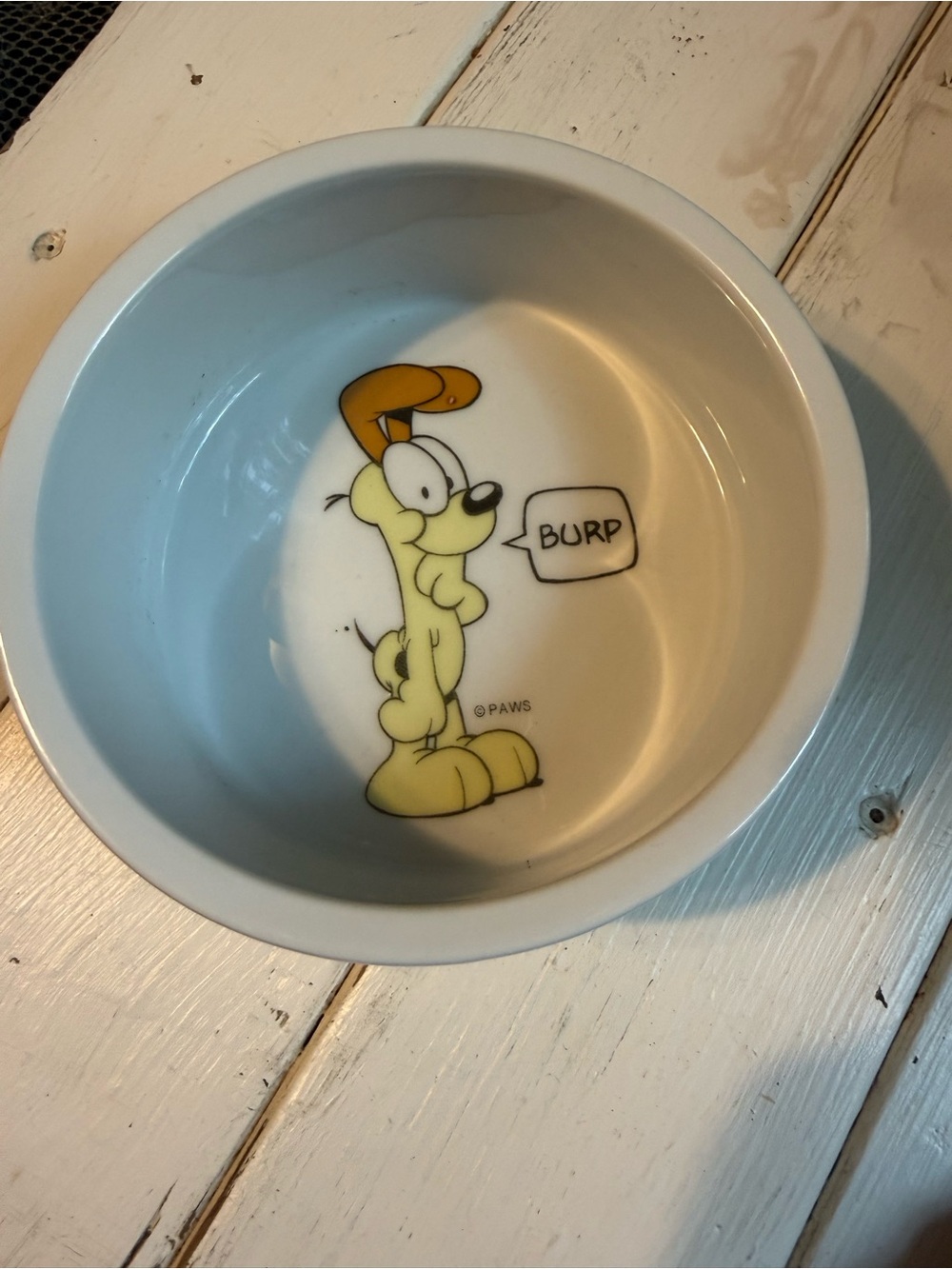 Garfield “Odie” Dog/Cat Dish “My Bowl” and “Burp” 5” Wide